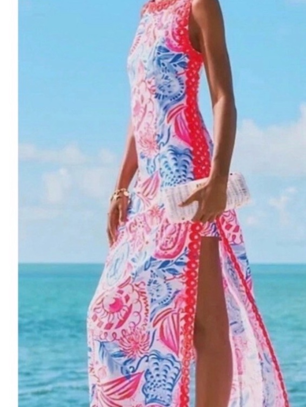 NWT LILLY PULITZER SIZE 2 
SADIE MAXI SHIFT ROMPER
*SUN SEA SAND* - Picture 2 of 2